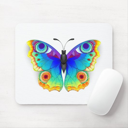 Rainbow Butterfly Peacock Eye Mousepad (Mit Mouse)