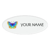 Rainbow Butterfly Peacock Eye Namenschild (Vorderseite)