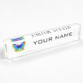 Rainbow Butterfly Peacock Eye Namensplakette