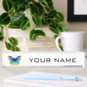 Rainbow Butterfly Peacock Eye Namensplakette
