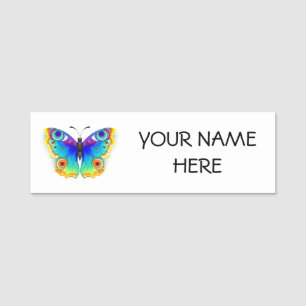 Rainbow Butterfly Peacock Eye Namensschild