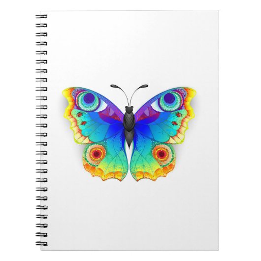 Rainbow Butterfly Peacock Eye Notizblock (Vorderseite)