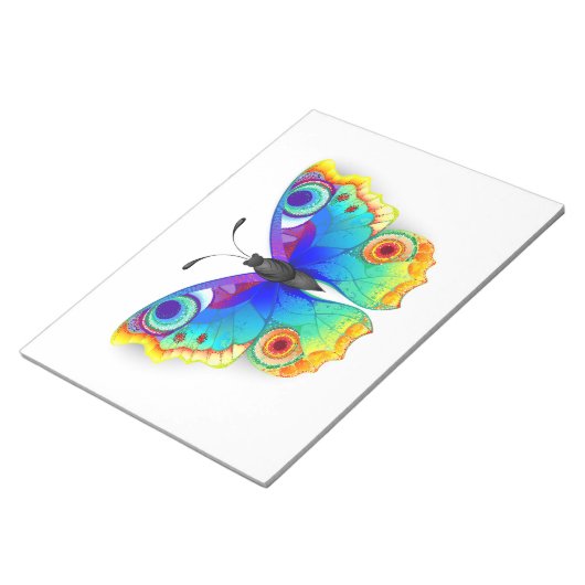 Rainbow Butterfly Peacock Eye Notizblock (angewinkelt)