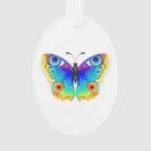 Rainbow Butterfly Peacock Eye Ornament (Vorderseite)