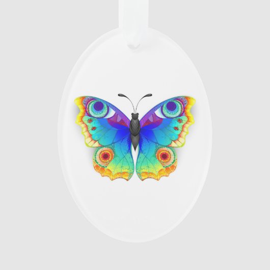 Rainbow Butterfly Peacock Eye Ornament (Vorderseite)