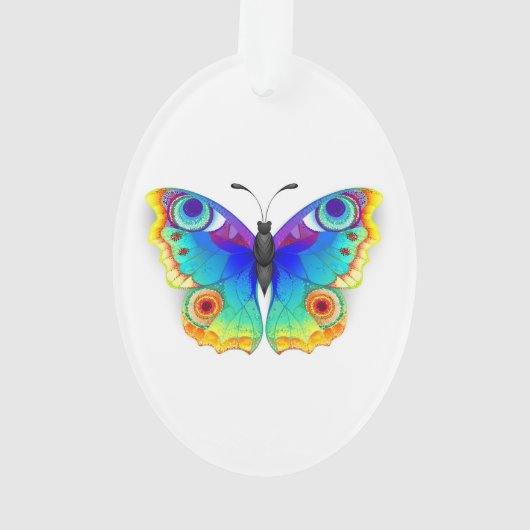 Rainbow Butterfly Peacock Eye Ornament (Rückseite)