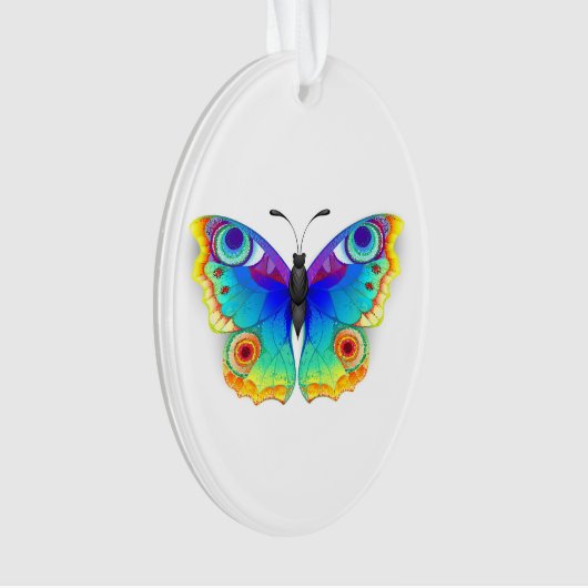Rainbow Butterfly Peacock Eye Ornament (Vorderseite)
