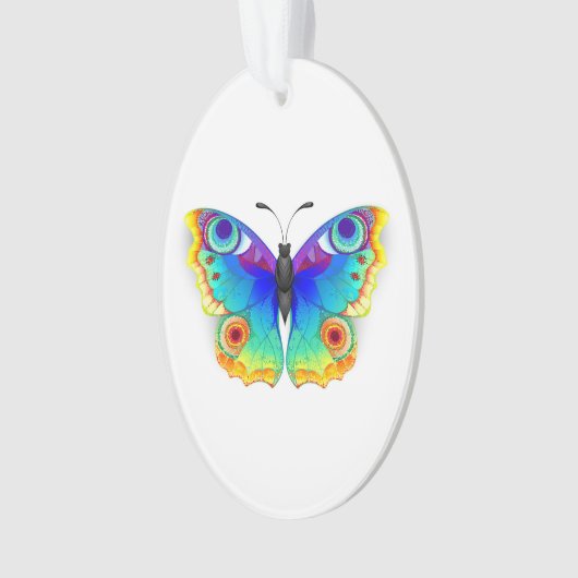 Rainbow Butterfly Peacock Eye Ornament (Vorderseite)
