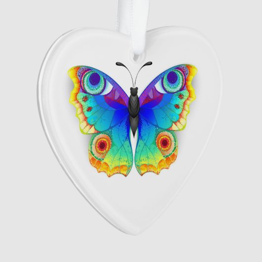 Rainbow Butterfly Peacock Eye Ornament (Vorderseite)
