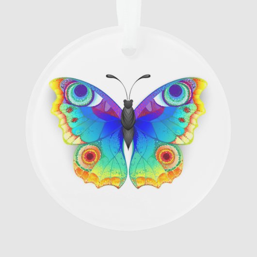 Rainbow Butterfly Peacock Eye Ornament (Rückseite)
