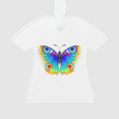 Rainbow Butterfly Peacock Eye Ornament (Vorderseite)