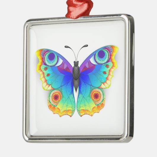 Rainbow Butterfly Peacock Eye Ornament Aus Metall (Links)