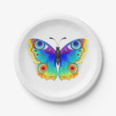 Rainbow Butterfly Peacock Eye Pappteller (Vorderseite)