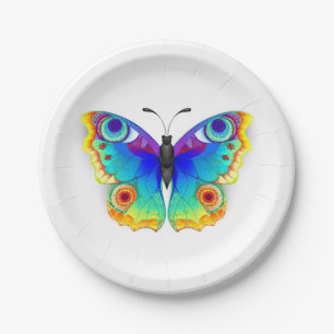 Rainbow Butterfly Peacock Eye Pappteller