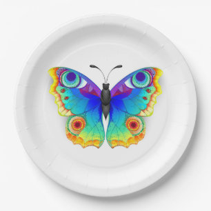 Rainbow Butterfly Peacock Eye Pappteller