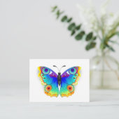 Rainbow Butterfly Peacock Eye Platzkarte (Stehend Vorderseite)