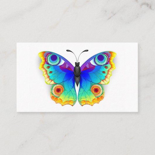 Rainbow Butterfly Peacock Eye Platzkarte (Vorderseite)