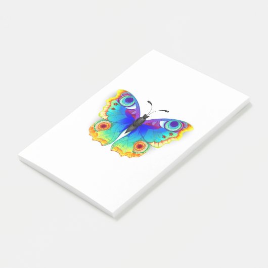 Rainbow Butterfly Peacock Eye Post-it Klebezettel (angewinkelt)