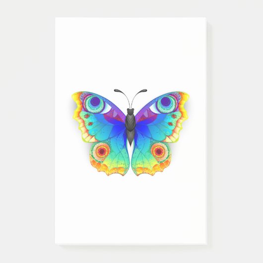 Rainbow Butterfly Peacock Eye Post-it Klebezettel (Vorderseite)