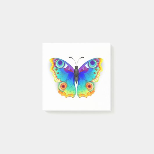 Rainbow Butterfly Peacock Eye Post-it Klebezettel (Vorderseite)