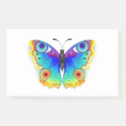 Rainbow Butterfly Peacock Eye Post-it Klebezettel (Vorderseite)