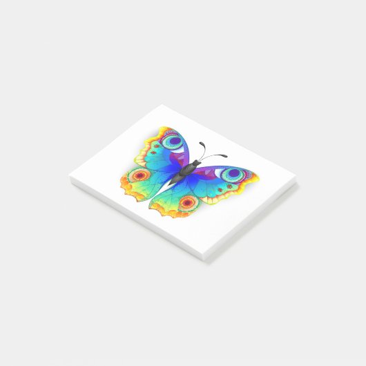 Rainbow Butterfly Peacock Eye Post-it Klebezettel (angewinkelt)