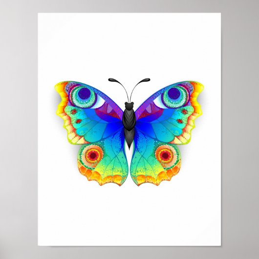 Rainbow Butterfly Peacock Eye Poster (Vorne)