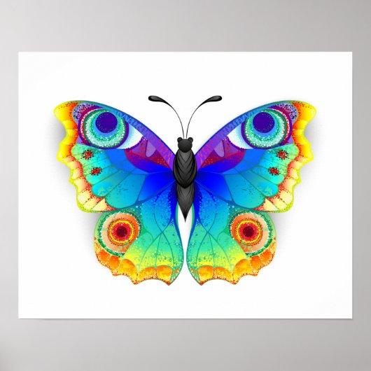 Rainbow Butterfly Peacock Eye Poster (Vorne)