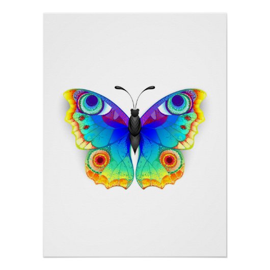 Rainbow Butterfly Peacock Eye Poster (Vorderseite)