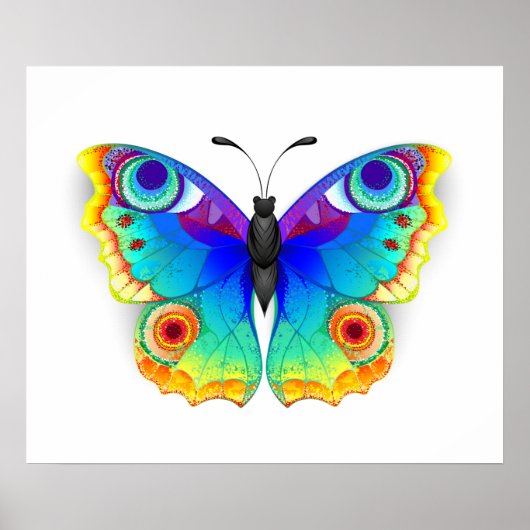 Rainbow Butterfly Peacock Eye Poster (Vorne)