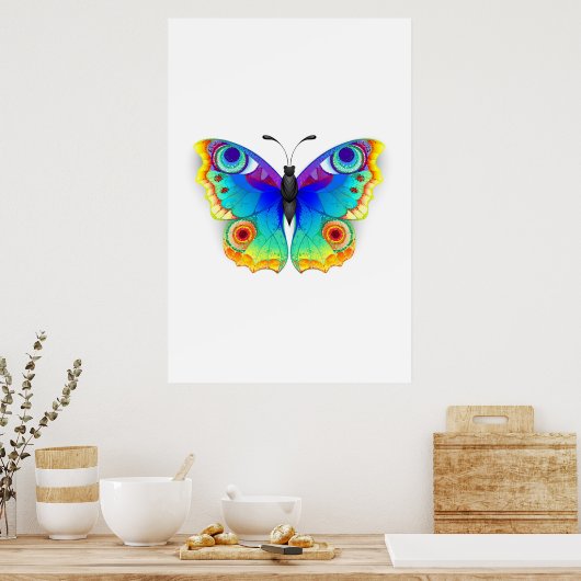 Rainbow Butterfly Peacock Eye Poster (Küche)