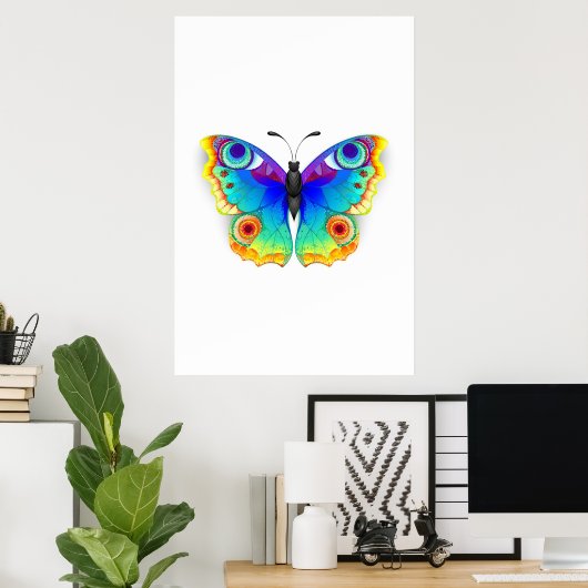 Rainbow Butterfly Peacock Eye Poster (Heimbüro)