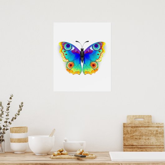 Rainbow Butterfly Peacock Eye Poster (Küche)