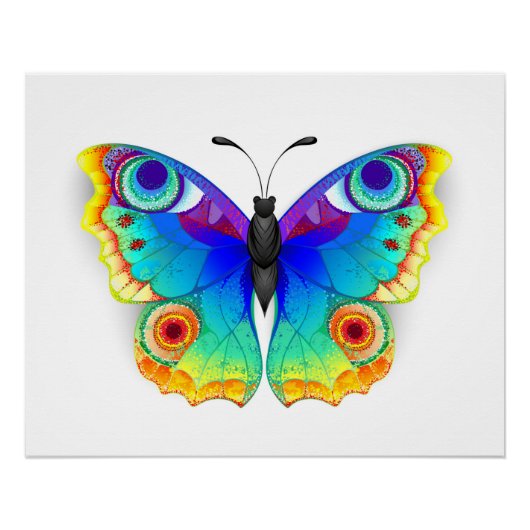 Rainbow Butterfly Peacock Eye Poster (Vorderseite)