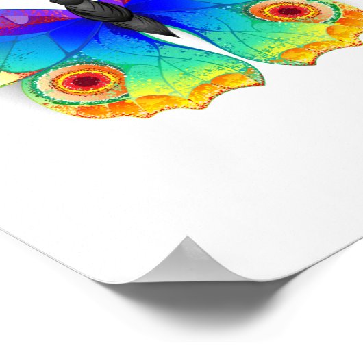 Rainbow Butterfly Peacock Eye Poster (Ecke)