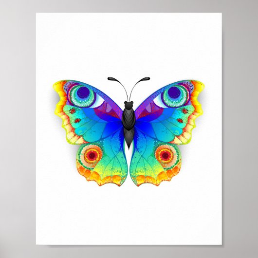 Rainbow Butterfly Peacock Eye Poster (Vorne)