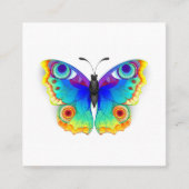 Rainbow Butterfly Peacock Eye Quadratische Visitenkarte (Vorderseite)