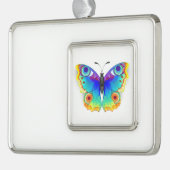 Rainbow Butterfly Peacock Eye Rahmen-Ornament Silber (Links)