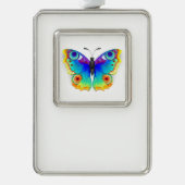 Rainbow Butterfly Peacock Eye Rahmen-Ornament Silber (Vorderseite)