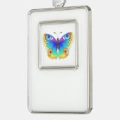 Rainbow Butterfly Peacock Eye Rahmen-Ornament Silber (Links)