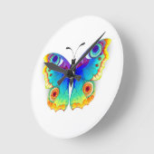 Rainbow Butterfly Peacock Eye Runde Wanduhr (Winkel)