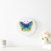 Rainbow Butterfly Peacock Eye Runde Wanduhr (Zuhause)