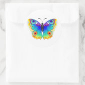 Rainbow Butterfly Peacock Eye Runder Aufkleber (Tasche)