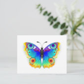 Rainbow Butterfly Peacock Eye Save The Date (Stehend Vorderseite)