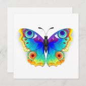 Rainbow Butterfly Peacock Eye Save The Date (Vorne/Hinten)