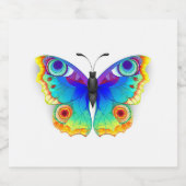 Rainbow Butterfly Peacock Eye Schaumweinetikett (Einzelnes Label)