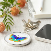 Rainbow Butterfly Peacock Eye Schlüsselanhänger (Seite)