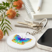 Rainbow Butterfly Peacock Eye Schlüsselanhänger (Vorderseite rechts)