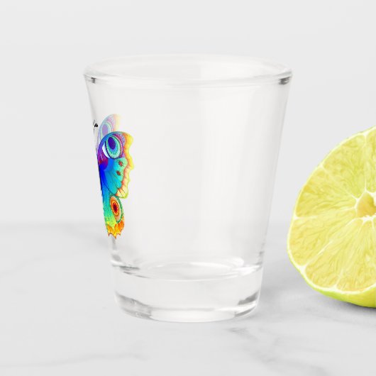 Rainbow Butterfly Peacock Eye Schnapsglas (Rechts)