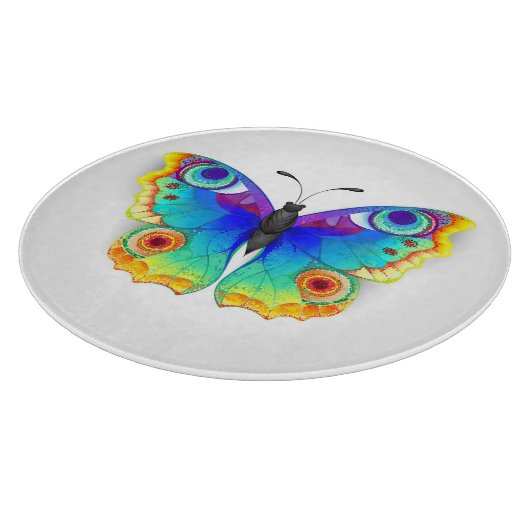 Rainbow Butterfly Peacock Eye Schneidebrett (Ecke)
